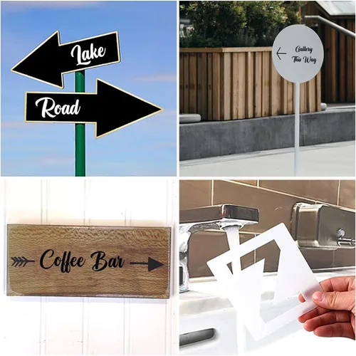 Vista 4 de Plantillas de letras del alfabeto de 1 pulgada para pintar, paquete de 70 plantillas de letras y números con letreros para pintar sobre madera