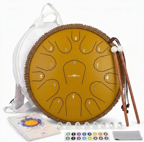 Vista 12 de El Tambor Bálsamo - Tambor de Lengua de Acero de 6 Pulgadas de 8 Notas, Instrumento de Tambor de Acero, Tambores para Niños y Adultos, Set de Tambor