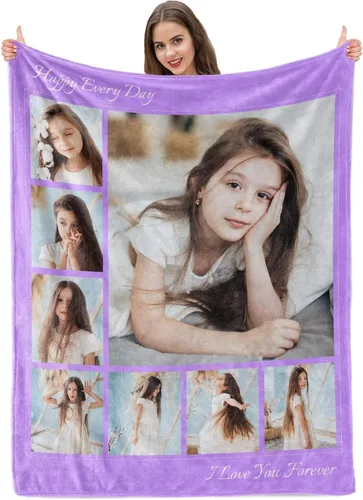 Vista 31 de Manta personalizada con imagen, mantas personalizadas para adultos y niños, manta de fotos personalizable, mantas personalizadas como regalo