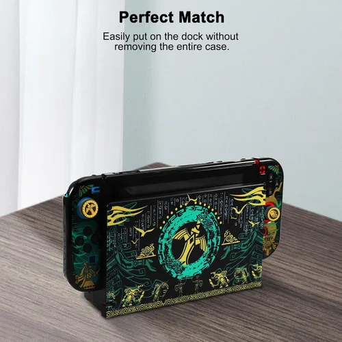 Vista 5 de Yebowe Zelda - Funda protectora para interruptor acoplable, carcasa rígida a prueba de golpes, resistente a los arañazos, Joy Con Skin, funda