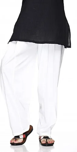 Vista 2 de ladyline Pantalones Salwar de algodón liso con cierre de cordón, pantalones holgados indios para mujer yoga
