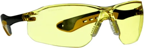 Vista 7 de 3M - Lentes de seguridad con patillas planas con lente resistente a los arañazos, marco ámbar, 1 par