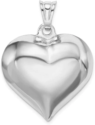 Vista 3 de Colgante de plata de ley 925 con forma de corazón hinchado 1142 in x 1102 in