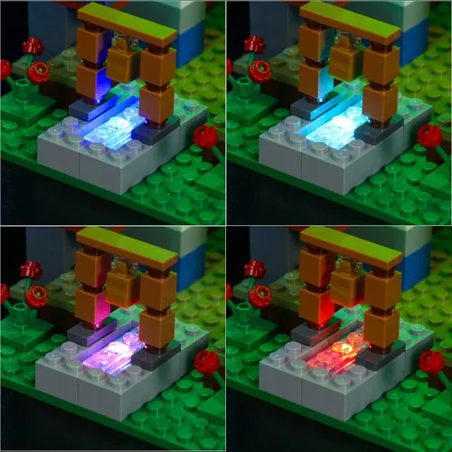 Vista 4 de VONADO Kit de luces LED compatible con Minecraft Llama Village 21188, iluminación que funciona con luz (sin modelo Lego, solo luces)