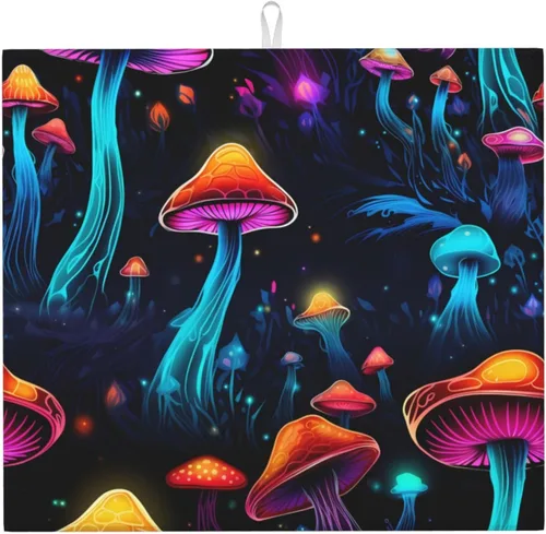 Vista 11 de Tapete de secado de platos personalizado para encimeras de 18 x 16 pulgadas, almohadilla protectora personalizada para escurridor de platos con lazo