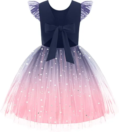 Vista 10 de Arshiner Vestido tutú de verano para niñas pequeñas, de tul sin espalda, para fiesta, cumpleaños, vestidos de algodón, 2-6 años