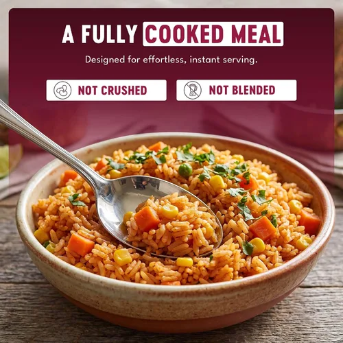 Vista 7 de San Miguel Microondas Arroz Rojo Mexicano, 0.42 oz Proteína Arroz Rojo Mexicano • Caldo de Huesos • Aceite de Aguacate • 0.42 oz de Proteína • Sin