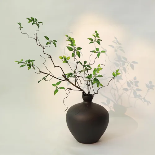 Vista 2 de 3 ramas de árbol de imitación para jarrones, hojas de tallos de otoño (verde)