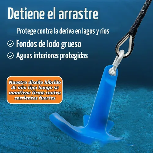 Vista 3 de River Anchor 8 lb para kayaks, canoas, botes y motos acuáticas