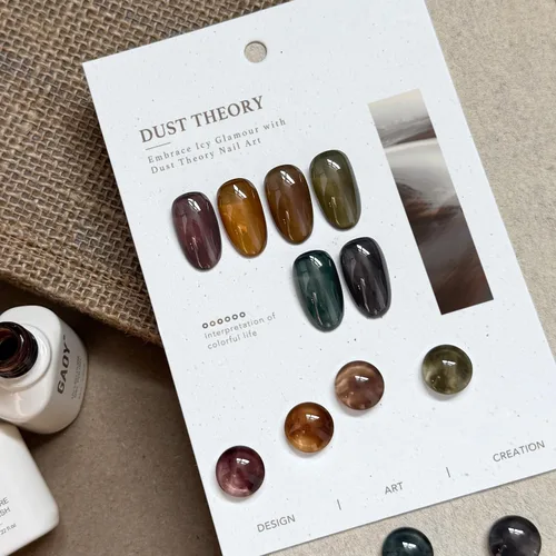 Vista 5 de GAOY Esmalte de uñas en gel oscuro de 6 colores gelatina lechosa marrón verde negro, kit de esmalte en gel para manicura de salón y nail art