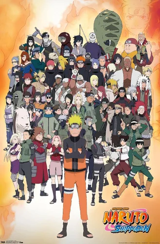 Vista 12 de Trends International Naruto Shippuden - Póster de pared grupal, 14.725 x 22.375 pulgadas, versión con marco de madera tipo granero