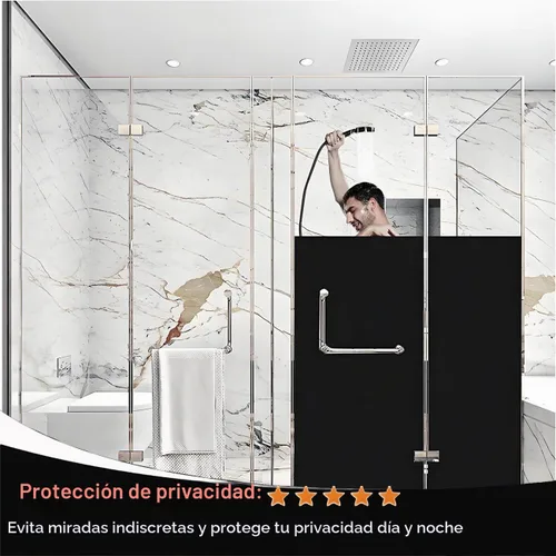 Vista 3 de Película opaca de privacidad para ventana, bloqueo solar, protección UV, adherencia estática, oscurecimiento de la habitación, control de calor, sin