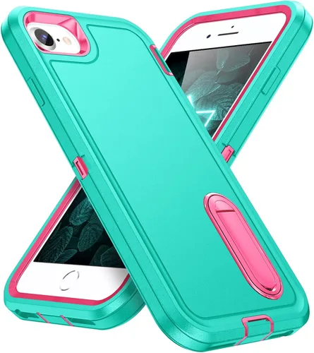 Vista 17 de IDweel Funda para iPhone SE 2020, para iPhone 2022, para iPhone 8/7/6S/6 con soporte, ajuste delgado, protección resistente, a prueba de golpes