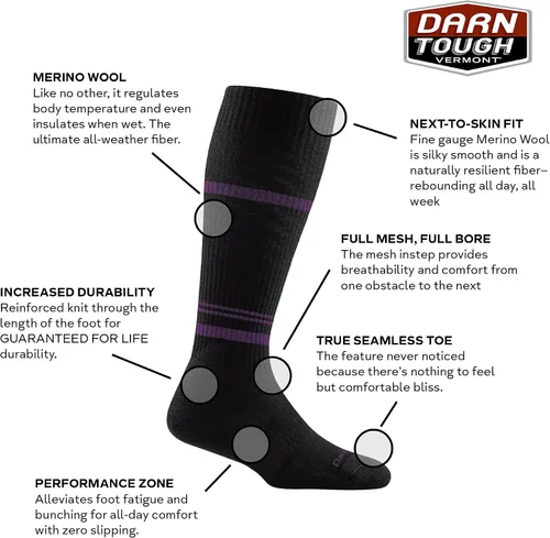 Vista 3 de Darn Tough Element OTC - Calcetín ligero con cojín y compresión ligera graduada para mujer
