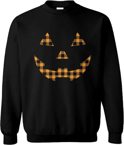 Vista 5 de Pumpkin Face - Sudadera unisex con cuello redondo para Halloween Negro - Traje de esqueleto