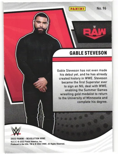 Vista 2 de GABLE STEVESON 2022 Panini Revolution WWE #96 Rookie Card RC Professional Wrestling