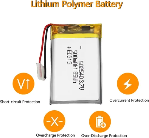 Vista 3 de Batería de repuesto recargable NI-MH de 3.7V 500mAh 502540 para coches de juguete, drones, accesorios de batería de instrumentos de belleza