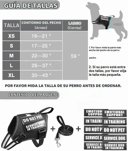 Vista 6 de Arnés de chaleco para perro de servicio MOOGROU y juego de correa+10 parches para cachorros y perros pequeños, chaleco para perro de apoyo emocional
