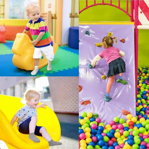 Vista 7 de SkiBeaut 12 pares de calcetines antideslizantes para niños y niñas con agarres, calcetines antideslizantes para niños pequeños de 1 a 7 años
