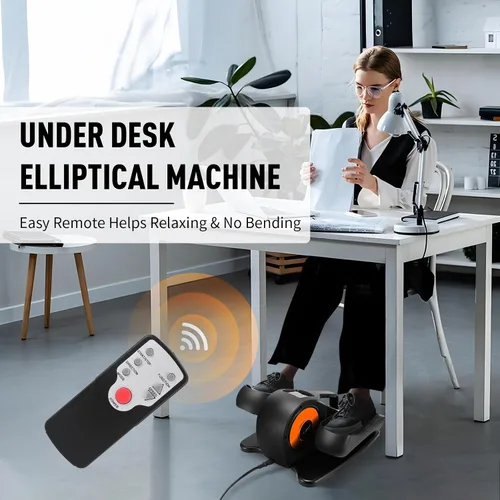 Vista 8 de Under Desk Elliptical Machine, Leg Exerciser for Seniors Adults, Adjustable Speeds Elliptical Trainer with Remote, Quiet & Portable Mini Seated