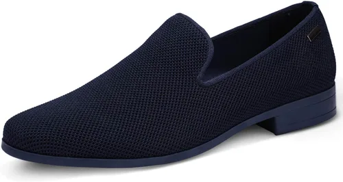 Vista 14 de UUBARIS Mocasines de vestir para hombre de esmoquin, zapatos sin cordones