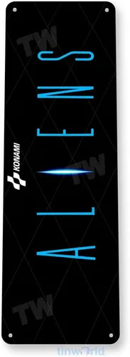 Vista 3 de Tinworld Letrero de estaño: Aliens Arcade Game Room Mame Marquee Sign Retro Classic Gaming Console Metal Decor C599