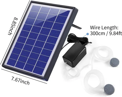 Vista 8 de Andoer Oxigenador de estanque alimentado por energía solar, bomba de oxígeno solar, bomba de aire de oxígeno para acuario, aireador de pesca