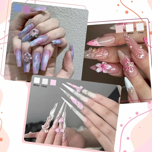 Vista 3 de Kit de polvo acrílico de 16 colores - para extensiones francesas de uñas DIY y arte 3D, no se necesita lámpara, sin amarillamiento, calidad de salón