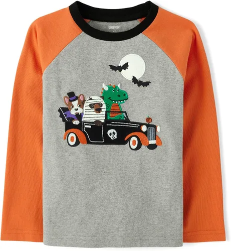 Vista 11 de Gymboree Camisetas de manga larga con gráficos bordados para niños y niños pequeños Cabaña de Navidad