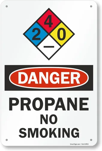 Vista 10 de SmartSign Letrero NFPA "Peligro - Propano, No Fumar" Aluminio de 7 x 10 pulgadas