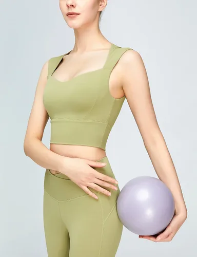 Vista 3 de Loovoo Longline - Brasier deportivo acolchado para mujer, sin varillas, soporte medio, para yoga, cuello cuadrado, fitness, entrenamiento
