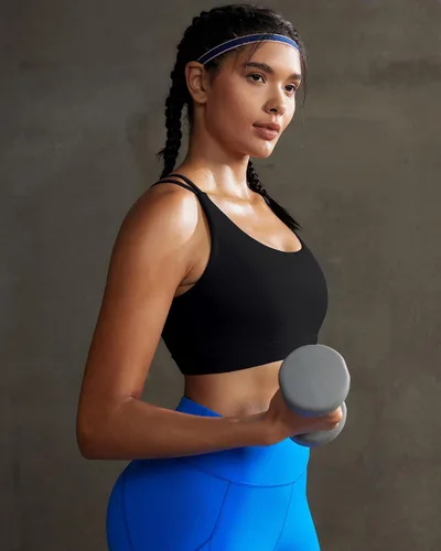 Vista 109 de Brasieres deportivos para mujer, con relleno, tipo camiseta sin mangas, sexis, con espalda cruzada, de alto impacto, largos, ideales para practicar