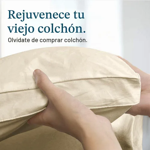 Vista 5 de COONP Cubrecolchón Queen extra grueso, funda de colchón de felpa refrescante con bolsillo profundo de 8-21 pulgadas (beige, Queen)