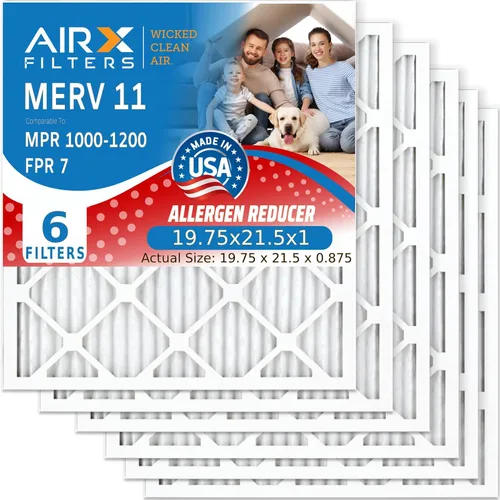 Vista 51 de AIRX FILTERS WICKED CLEAN AIR. Filtro de aire 10x10x1 MERV 11 electrostático plisado filtro de aire acondicionado paquete de 6 filtros de horno HVAC