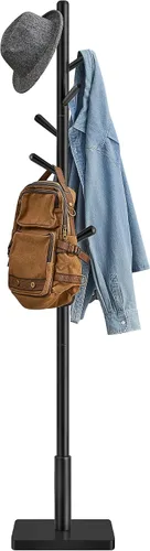 Vista 15 de VASAGLE Perchero de madera maciza, árbol de entrada con 8 ganchos, 3 opciones de altura, para abrigos, sombreros, bolsos, carteras, para entrada