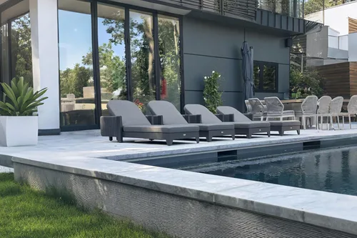 Vista 2 de PURPLE LEAF Sillones de día al aire libre con cojín para tomar el sol, tumbonas reclinables para bronceado, juego de 2, aluminio, para patio