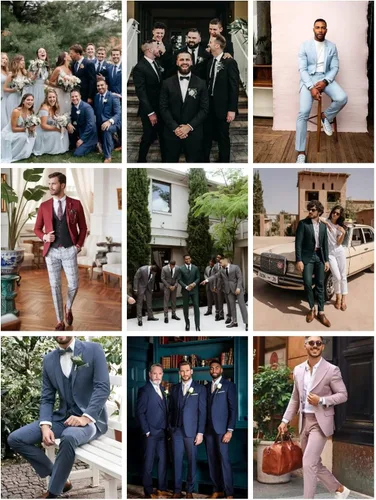 Vista 6 de WEEN CHARM - Traje de 2 botones para hombre (3 piezas)