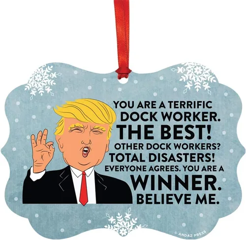 Vista 109 de Andaz Press Presidente Donald Trump Fancy Frame Recuerdo Adorno de Navidad Regalo de broma Ejecutivo de Cuenta, 1 paquete, Divertidas Ideas