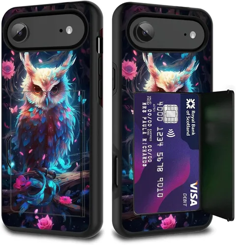 Vista 58 de Funda para tarjetas de crédito, doble capa híbrida a prueba de golpes, protección contra caídas con función atril para iPhone 17 de 6.3 pulgadas