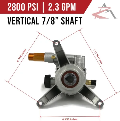 Vista 2 de Himore Bomba de agua universal para lavadora a presión de 2800 PSI, 2.3 GPM, 308653052 se adapta a muchos modelos 2800PSI, 2.3GPM, se adapta a