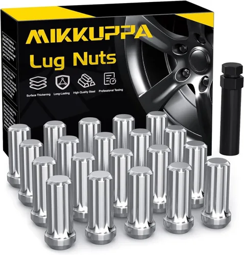 Vista 9 de MIKKUPPA 20 tuercas de llanta 9/16-18 – Reemplazo para Ram 1500 1994-2011, Dodge Dakota 2005-2010, rueda Durango 2004-2009, negro 7 estriado