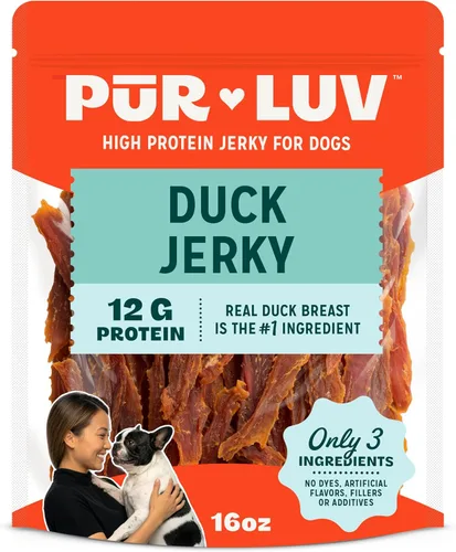 Vista 14 de Pur Luv Paquete de carne seca y kabob, golosinas para perros de cecina, 16 onzas + golosinas K9 de pollo y pato, 12 onzas, fácilmente digeribles