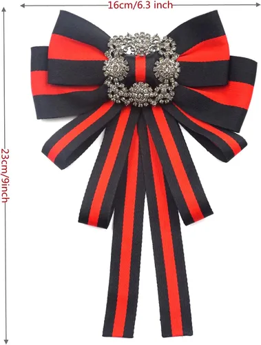 Vista 3 de Broche de lazo negro de Navidad para mujeres y hombres, broche de lazo para mujer, joyería de lazo negro, decoración de corbatín para mujer, collar