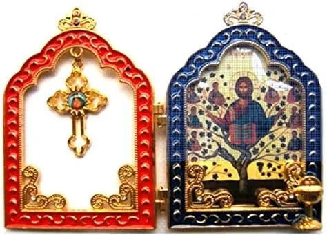 Vista 5 de Decoración Cristiana Jesús Virgen María Sagrada Familia Pantalla Icono Decoración Hogar Metal Templo Puerta Imágenes Religiosas Católicas Regalos
