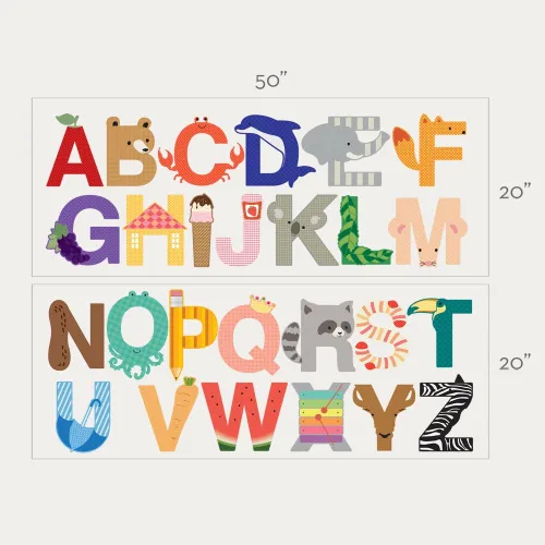 Vista 4 de Adhesivo de pared de vinilo con letras del alfabeto (tamaño grande), despegar y pegar, por Simple Shapes ®