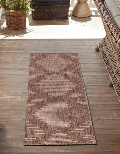 Vista 18 de Unique Loom Outdoor Modern Collection - Alfombra rectangular de 2 x 3 pies 1 pulgada, color azul y marfil