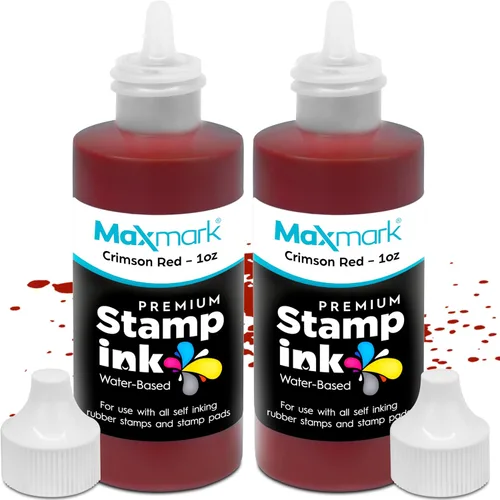 Vista 45 de MaxMark Premium - Tinta de recarga con punta de control en botella para sellos autoentintados, color negro - 1 onza