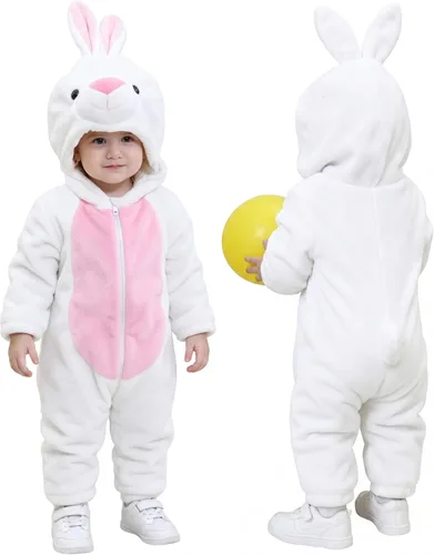Vista 16 de TONWHAR - Disfraz unisex de animal para bebé y niño pequeño, con capucha, mameluco para invierno, conjunto de disfraz Azul (blue koala)
