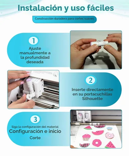 Vista 6 de Silhouette America Modelos de ajuste manual, 1mm, cuchilla premium para Cameo 4-5 y Portrait 3-4