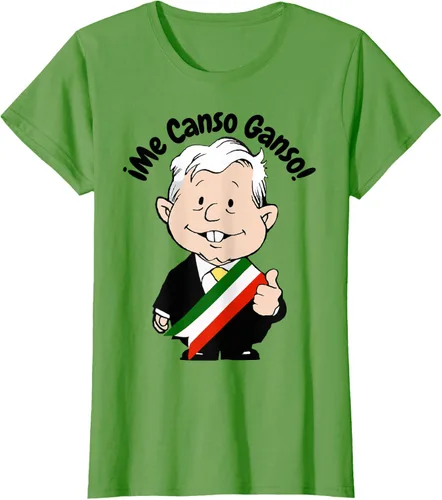Vista 4 de AMLO Amlito Me Canso Ganso - Camiseta con diseño de dibujos animados mexicanos Gris Oscuro